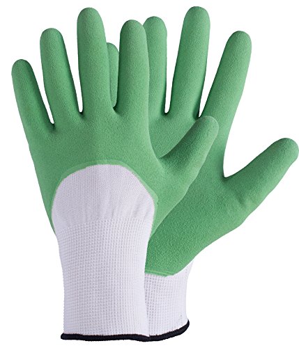 Rostaing Pflanzhandschuh, wasserdicht, Handfläche und Finger, griffig, sehr abriebfest, weiß/grün, 33 x 12 x 2 cm von ROSTAING