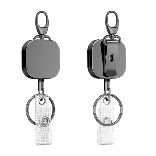ROSYLEVE 2 Pcs Schlüsselanhänger Ausziehbar,Einziehbarer Schlüsselanhänger mit 60cm Quadratischer Schlüsselanhänger aus Metall Ausziehbar Stahlseil,Schlüsselband Ausziehbar ROSYLEVE 2 Pcs Schlüsselanhänger Ausziehbar,Einziehbarer Schlüsselanhänger mit 60cm Quadratischer Schlüsselanhänger aus Metall Ausziehbar Stahlseil,Schlüsselband Ausziehbar von ROSYLEVE