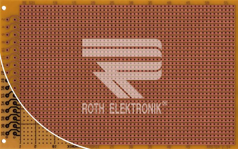 RE 521HP - Laborkarte FR2 RM 2,54 mm 32-pol. Streifen von ROTH-ELEKTRONIK