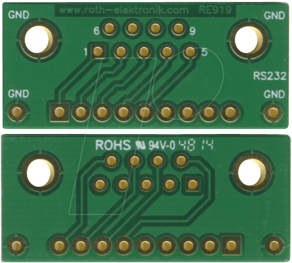 RE 919 - Adapter RS232 RM 2,54 mm Abschirmungsfeld von ROTH-ELEKTRONIK
