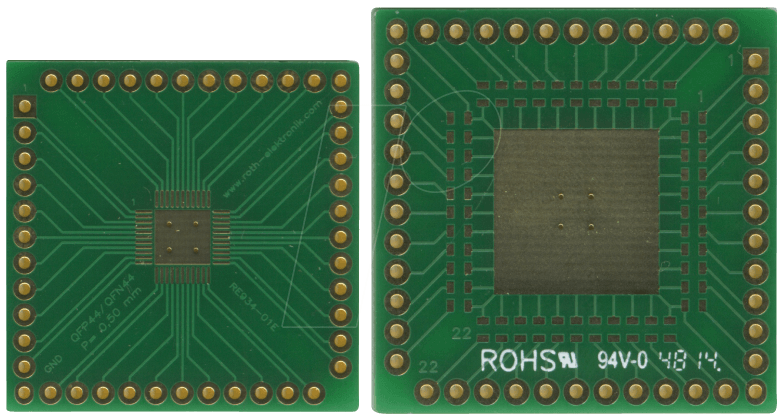 RE 934-01E - Multiadapter QFP44 & QFN44 P=0,50 mm RM 2,54 mm von ROTH-ELEKTRONIK