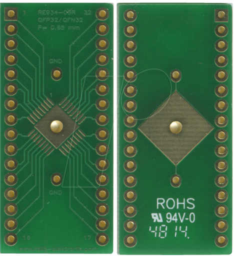 RE 934-03R - Multiadapter QFP32 & QFN32 P=0,65 mm RM 2,54 mm von ROTH-ELEKTRONIK