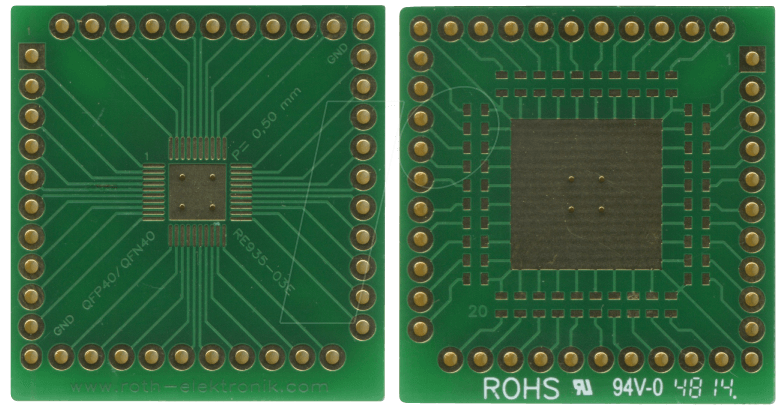 RE 935-03E - Multiadapter QFN40 P=0,50 mm RM 2,54 mm von ROTH-ELEKTRONIK