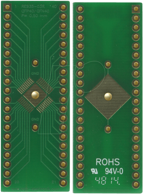 RE 935-03R - Multiadapter QFN40 P=0,50 mm RM 2,54 mm von ROTH-ELEKTRONIK