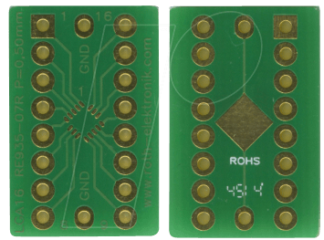RE 935-07R - Multiadapter LGA16 P=0,50 mm RM 2,54 mm von ROTH-ELEKTRONIK