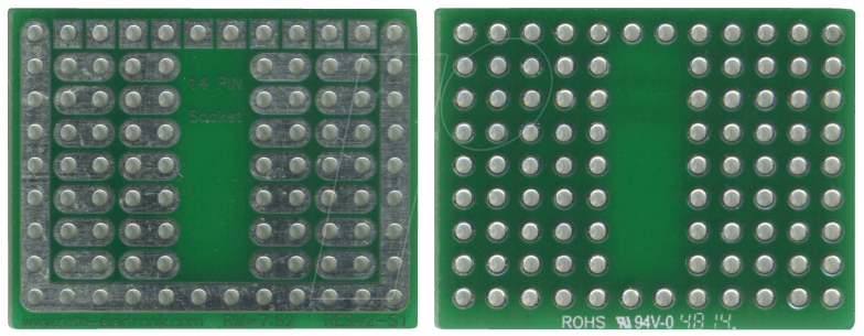RE 942-S1 - Lötbares Bread Board  14-Pin-Sockel 31,75 x 24,76 mm von ROTH-ELEKTRONIK