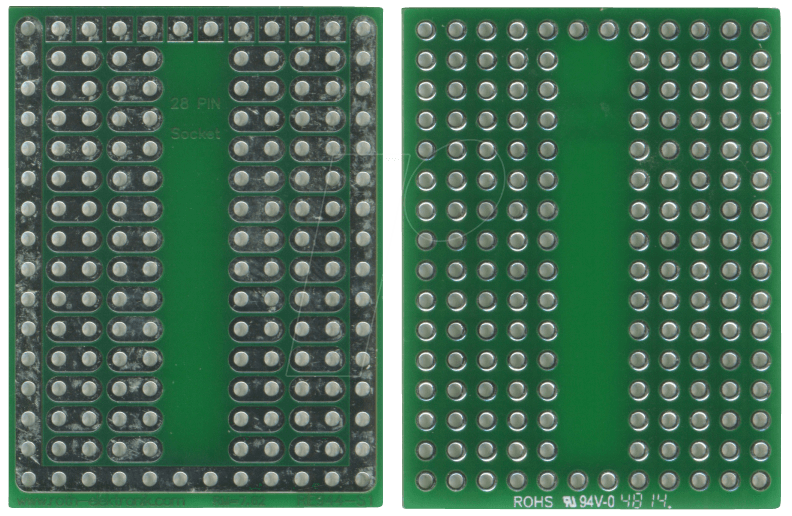 RE 944-S1 - Lötbares Bread Board 28-Pin-Sockel 31,75 x 42,54 mm von ROTH-ELEKTRONIK