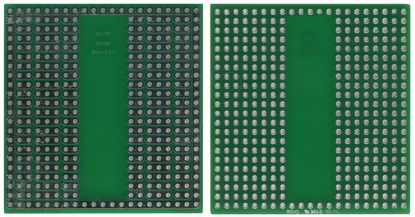 RE 945-S2 - Lötbares Bread Board 40-Pin-Sockel 54,67 x 57,78 mm von ROTH-ELEKTRONIK