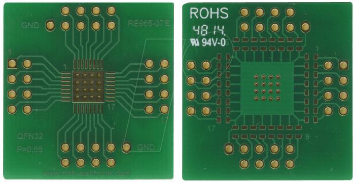 RE 965-07 - Adapter QFN32 P=0,65 mm RM 2,54 mm von ROTH-ELEKTRONIK