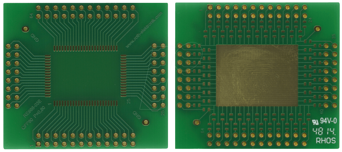 RE 966-03E - Adapter QFP80 P=0,80 mm RM 2,54 mm von ROTH-ELEKTRONIK