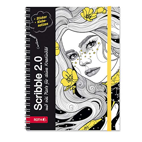 ROTH Scribble Timer 'Flower Power', 15,7x21,2 cm, Wire-O-Bindung, 1 Woche 2 Seiten, mit Gummiband und Stickerbogen ROTH Scribble Timer 'Flower Power', 15,7x21,2 cm, Wire-O-Bindung, 1 Woche 2 Seiten, mit Gummiband und Stickerbogen von ROTH