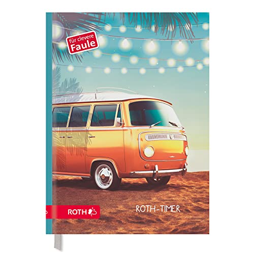ROTH Timer Vanlife - A5 Schülerkalender mit clevere Faule System, 1 Woche 2 Seiten, immerwährend von ROTH