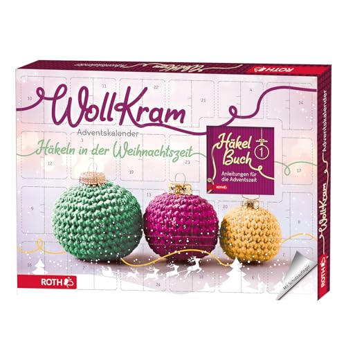 ROTH "WollKram" Adventskalender 2023 gefüllt mit 24 praktischem Häkelzubehör für die Vorweihnachtszeit von ROTH