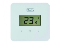 Roth Raumthermostat Softline Standard weiß Kabellos. Mit großem Display. Die Temperatur Einfache Einstellung mit den beiden Touch-Tasten von ROTH
