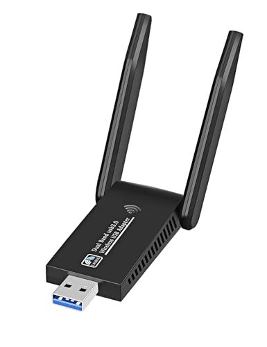 AC1300Mbps WLAN Stick, 802.11AC 5dBi Antennen WLAN Adapter PC-Dual Band 2.4G/5.8G, AP Funktion, USB 3.0 Wireless WLAN Antenne für Desktop/Tablet/Laptop, Kompatibel mit Win 7/8/10/11, Linux, MAC, Etc von ROTOPATA