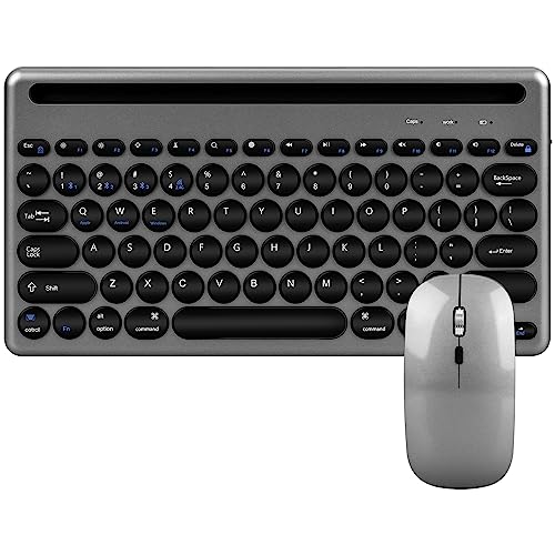 ROTRES Bluetooth Tastatur Maus Set, Ultra Dünn Wireless Keyboard, Multi-Device Bluetooth-Tastatur Wiederaufladbar Funktastatur für Handy, Tablet, PC, Laptop, Smart TV, Windows, Android, iOS von ROTRES