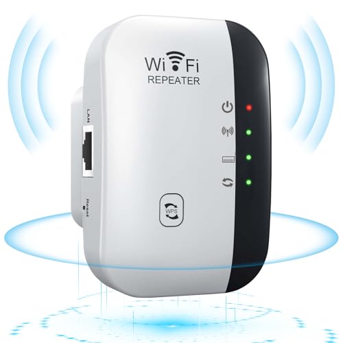 WLAN Verstärker Kompatibel Allen WLAN Geräten, Repeater mit 300 Mbps, WiFi Extender Booster 2,4GHz, Internet Verstärker mit Repeater/Router/AP Modus(weiß) von ROTRES