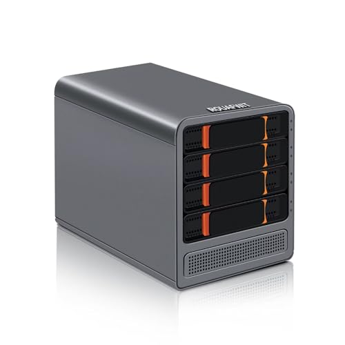 ROUAFWIT Mini PC N100 NAS 4 Bay Soft Router 3-in-1, DDR5 16G RAM 256G NVME SSD Büro Desktop Micro Computer Network Storage, 2 x i226V 2.5GbE, Dual Lüfter, SPK/MIC von ROUAFWIT