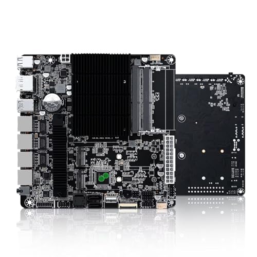 ROUAFWIT NAS Motherboard Celeron J4125, 4 x SATA3.0, 2 x M.2 NVMe, 2 x DDR4, 17x17 Mini-TX NAS Board, 4 x I226v 2.5 Gigabit Ethernet, Micro Gerät NAS Board, Barebone von ROUAFWIT