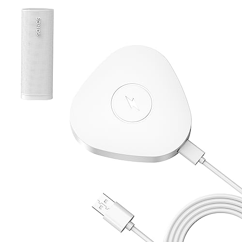 Rounkin Kabelloses Ladegerät, kompatibel mit Sonos Roam Gen 2. / 1. Generation, magnetische Ladestation, Power-Up-Ladestation für tragbaren Bluetooth-Lautsprecher für Sonos Roam SL (weiß) von ROUNKIN