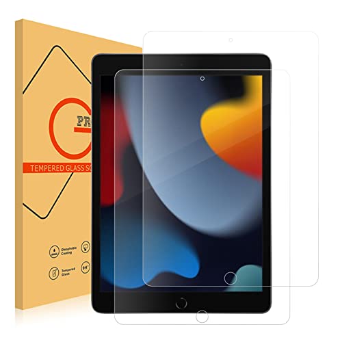 ROVLAK Gehärtetes Glas Kompatibel mit Apple iPad 10.2 (2021) Schutzfolie 1 Stück Gehärtetes Glasfolie 9H Härte Displayschutz Anti-Kratzen Tempered Screen Protector 2.5D Schutzglas HD Klar Folie von ROVLAK