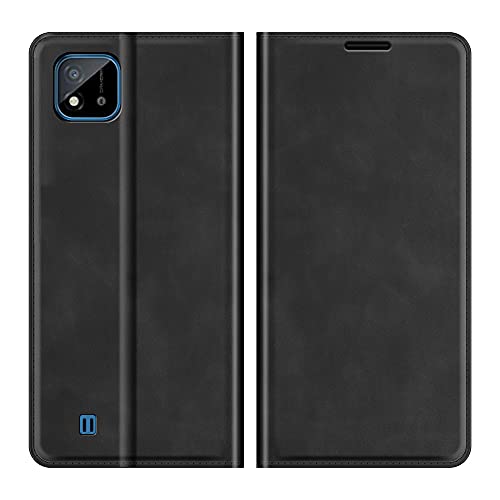 ROVLAK Hülle Magnetisch für Realme C11 2021 Wallet Flip Case mit Kartenslot Stoßfeste PU Leder Case+Inner TPU Silikon Hülle mit Stand Tasche für Realme C11 2021 Smartphone,Schwarz von ROVLAK