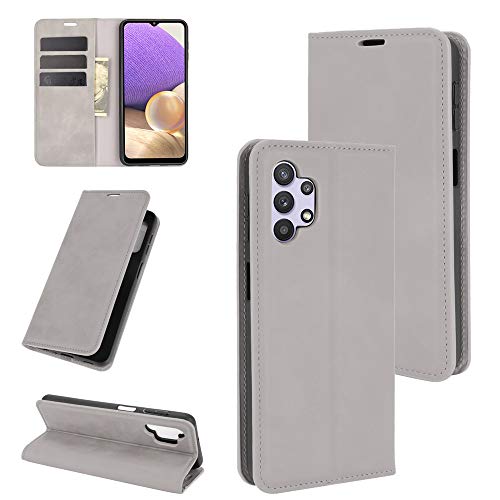 ROVLAK Hülle Magnetisch für Samsung Galaxy A32 4G Wallet Flip Case mit Kartenslot Stoßfeste PU Leder Case+Inner TPU Silikon Hülle mit Stand Tasche für Samsung Galaxy A32 4G Smartphone,Grau ROVLAK Hülle Magnetisch für Samsung Galaxy A32 4G Wallet Flip Case mit Kartenslot Stoßfeste PU Leder Case+Inner TPU Silikon Hülle mit Stand Tasche für Samsung Galaxy A32 4G Smartphone,Grau von ROVLAK