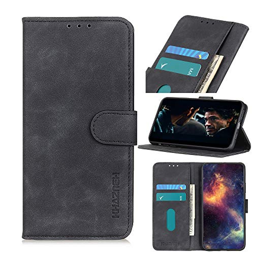 ROVLAK Hülle für Samsung Galaxy A12 Wallet Flip Case mit Kartenslot Stoßfeste PU Leder Case+Innenseite TPU Silikon Hülle mit Kickstand Tasche für Samsung Galaxy A12 Smartphone,Schwarz von ROVLAK