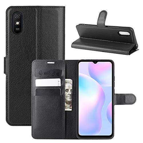 ROVLAK Hülle für Xiaomi Redmi 9A Wallet Flip Case mit Kartenslot Stoßfeste Lichee Muster PU Leder Case+Inner TPU Silikon Hülle mit Kickstand Tasche für Xiaomi Redmi 9A Smartphone,Schwarz ROVLAK Hülle für Xiaomi Redmi 9A Wallet Flip Case mit Kartenslot Stoßfeste Lichee Muster PU Leder Case+Inner TPU Silikon Hülle mit Kickstand Tasche für Xiaomi Redmi 9A Smartphone,Schwarz von ROVLAK