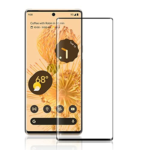 ROVLAK Schutzfolie Kompatibel mit Google Pixel 6 Pro Displayschutzfolie Full Coverage 9H Gehärtetes Glasfolie Anti-Bläschen Anti-Kratzen Folie HD Klar Schutzglas Displayfolie, Schwarz von ROVLAK