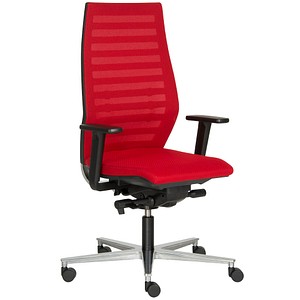 ROVO CHAIR Bürostuhl Rovo R12, 6060 EB 3-12 Stoff rot, Gestell alu von ROVO CHAIR