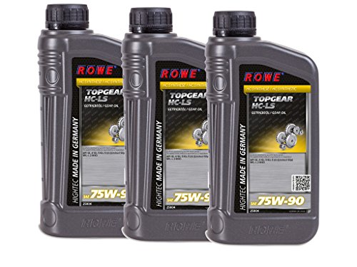 ROWE - 3x 1 Liter ROWE HIGHTEC TOPGEAR SAE 75W-90 HC-LS Getriebeöl - für Schalt- und Achsgetriebe mit LS-Eignung (Limited Slip) von ROWE