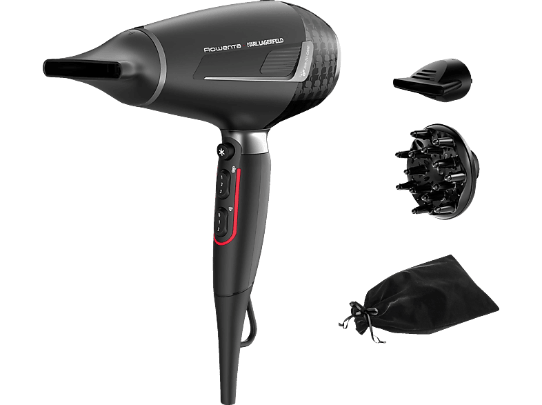 ROWENTA x Karl Lagerfeld CV888L K/Pro Stylist Haartrockner Schwarz/Rot (2200 Watt) von ROWENTA