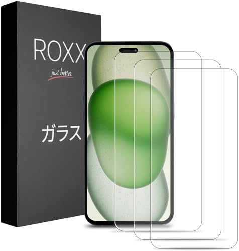 ROXX Japanisches 9H Schutzglas (3 Stück) | Für iPhone 15 | Härter | Klarer | Kratzresistenter | Passt perfekt mit ROXX Hüllen von ROXX just better