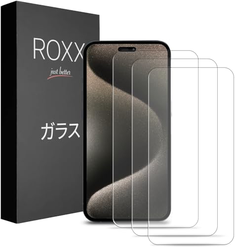 ROXX Japanisches 9H Schutzglas (3 Stück) | Für iPhone 15 Pro Max | Härter | Klarer | Kratzresistenter | Passt perfekt mit ROXX Hüllen von ROXX just better