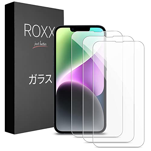 ROXX Japanisches 9H Schutzglas (3 Stück) | Volle Displayabdeckung | Kompatibel mit iPhone 14 Plus | Härter | Klarer | Kratzresistenter | Passt perfekt mit ROXX Hüllen von ROXX just better