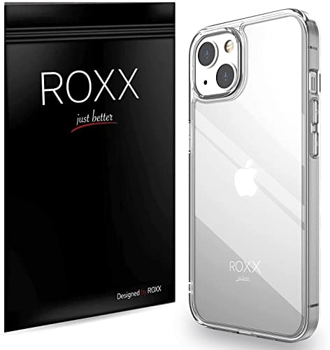 Roxx Antigelb Clear Case Hardcase Hülle | Kompatibel mit iPhone 13 6,1 Zoll | 9H Kratzfeste Glasrückseite von ROXX just better