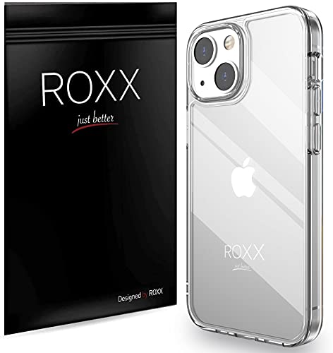 Roxx Antigelb Clear Case Hardcase Hülle | Kompatibel mit iPhone 13 Mini 5,4 Zoll | 9H Kratzfeste Glasrückseite von ROXX just better