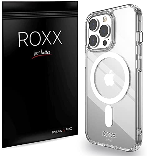 Roxx Antigelb Clear Case Hardcase Hülle | Kompatibel mit iPhone 13 Pro 6,1 Zoll | 9H Kratzfeste Glasrückseite | Kompatibel mit MagSafe Zubehör von ROXX just better