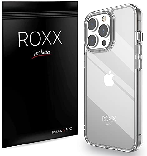 Roxx Antigelb Clear Case Hardcase Hülle | Kompatibel mit iPhone 13 Pro 6,1 Zoll | 9H Kratzfeste Glasrückseite von ROXX just better