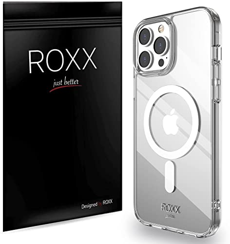 Roxx Antigelb Clear Case Hardcase Hülle | Kompatibel mit iPhone 13 Pro Max 6,7 Zoll | 9H Kratzfeste Glasrückseite | Kompatibel mit MagSafe Zubehör von ROXX just better