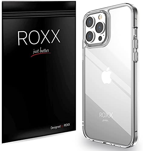 Roxx Antigelb Clear Case Hardcase Hülle | Kompatibel mit iPhone 13 Pro Max 6,7 Zoll | 9H Kratzfeste Glasrückseite von ROXX just better