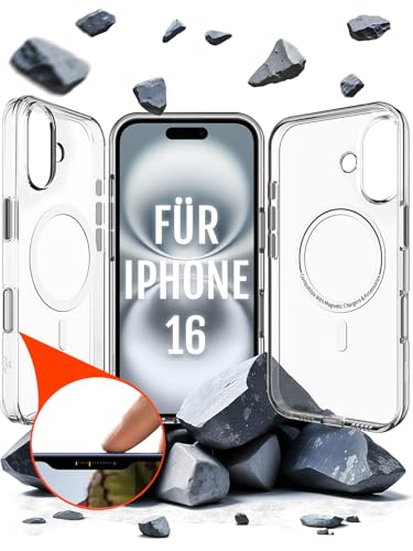 Roxx Clear Case Hülle | Wie das Original nur Besser | Vergilbungsfrei | Für iPhone 16 | Mit Kamerknopf | Hardcase | Displayschutz | Kameraschutz | Kompatibel mit MagSafe Zubehör von ROXX just better