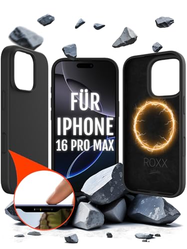 Roxx Silikon Hülle | Wie das Original | Mit Kameraknopf | Passend für iPhone 16 Pro Max | Für MagSafe | Testsieger | Hardcase | Innenschutz | Displayschutz | Kameraschutz Roxx Silikon Hülle | Wie das Original | Mit Kameraknopf | Passend für iPhone 16 Pro Max | Für MagSafe | Testsieger | Hardcase | Innenschutz | Displayschutz | Kameraschutz von ROXX just better