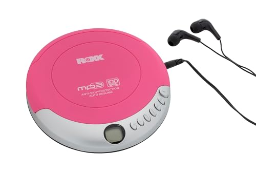 ROXX PCD 501 Tragbarer MP3-CD-Player mit Anti-Schock | LCD-Display, Wiederholfunktion, Stereokopfhöreranschluss | Inkl. In-Ear Kopfhörer, Batteriebetrieb | Kompatibel mit CD-R, CD-RW, MP3 | Rosa/Pink ROXX PCD 501 Tragbarer MP3-CD-Player mit Anti-Schock | LCD-Display, Wiederholfunktion, Stereokopfhöreranschluss | Inkl. In-Ear Kopfhörer, Batteriebetrieb | Kompatibel mit CD-R, CD-RW, MP3 | Rosa/Pink von ROXX