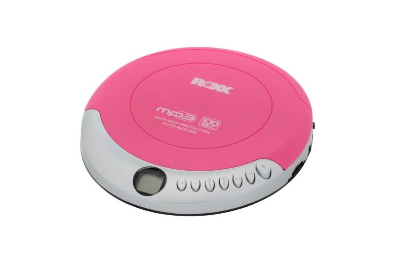 ROXX PCD-501 pink CD-Player (Tragbarer MP3-CD-Player mit Anti-Schock, LCD-Display, inkl Kopfhörer) von ROXX