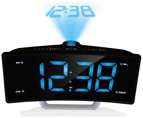 ROXX Radiowecker UKW Radio mit Projektion Jumbo Display 2 Weckzeiten Uhrenradio CR302P von ROXX