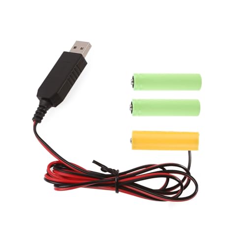 ROYJJ 1 Set USB 5 V auf 4,5 V AA-Batterie-Stromkabel, ersetzt 3 x 1,5 V LR6 AA-Batterien, Geld sparend für LED-Licht, Spielzeug, virtuelle Batterie-Stromleitung ROYJJ 1 Set USB 5 V auf 4,5 V AA-Batterie-Stromkabel, ersetzt 3 x 1,5 V LR6 AA-Batterien, Geld sparend für LED-Licht, Spielzeug, virtuelle Batterie-Stromleitung von ROYJJ