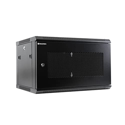 RackPath 6U Wandhalterung Server Cabinet Netzwerk Rack Gehäuse, Leiser Kühlventilator, Lochtür, Schwarz von RP RACKPATH