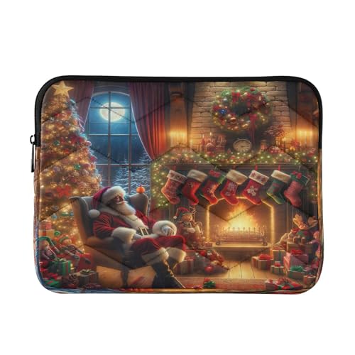 Laptop- und Tablet-Tasche, Weihnachtsmann, Weihnachtsbaum, dünn, 15,6 Zoll (39,6 cm), für Damen und Herren, Rot von RPLIFE